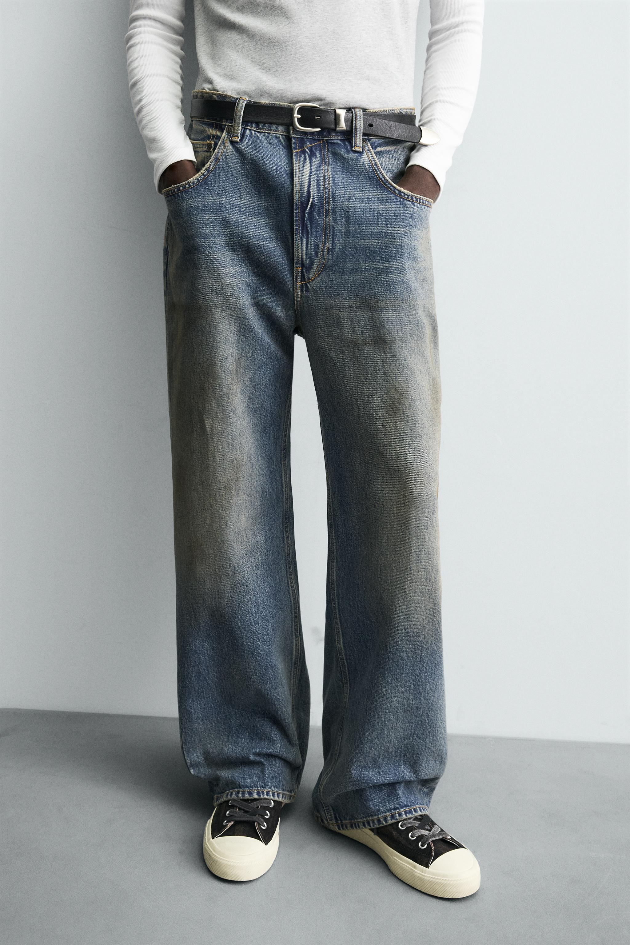 VINTAGE EFFECT BAGGY FIT JEANS